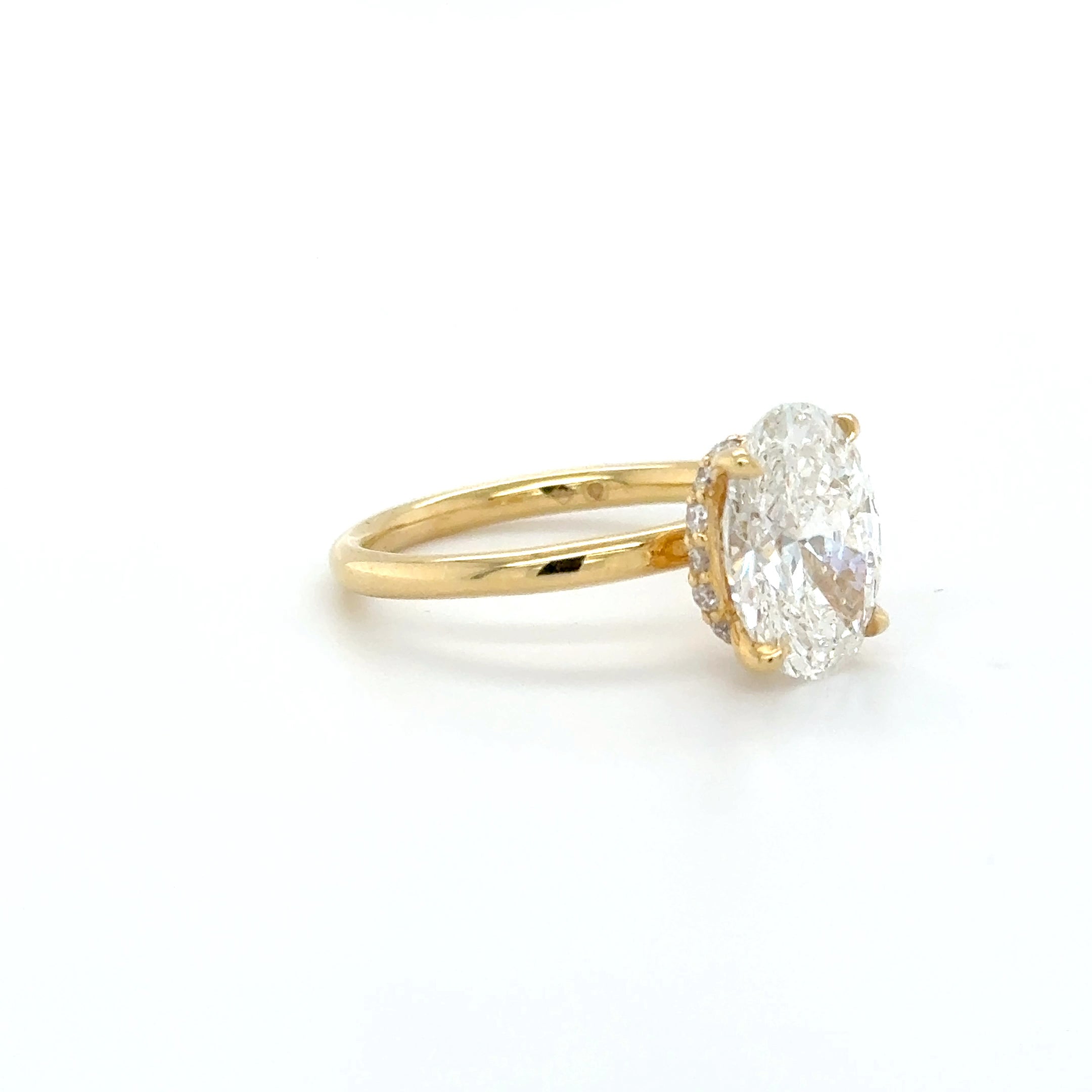'Elowen' – 3.14ct Hidden Halo Engagement Ring | 18K Yellow Gold