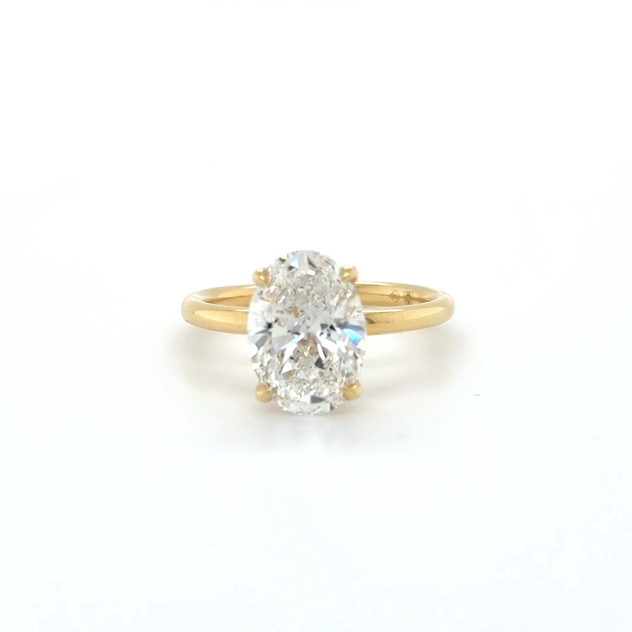 'Elowen' – 3.14ct Hidden Halo Engagement Ring | 18K Yellow Gold