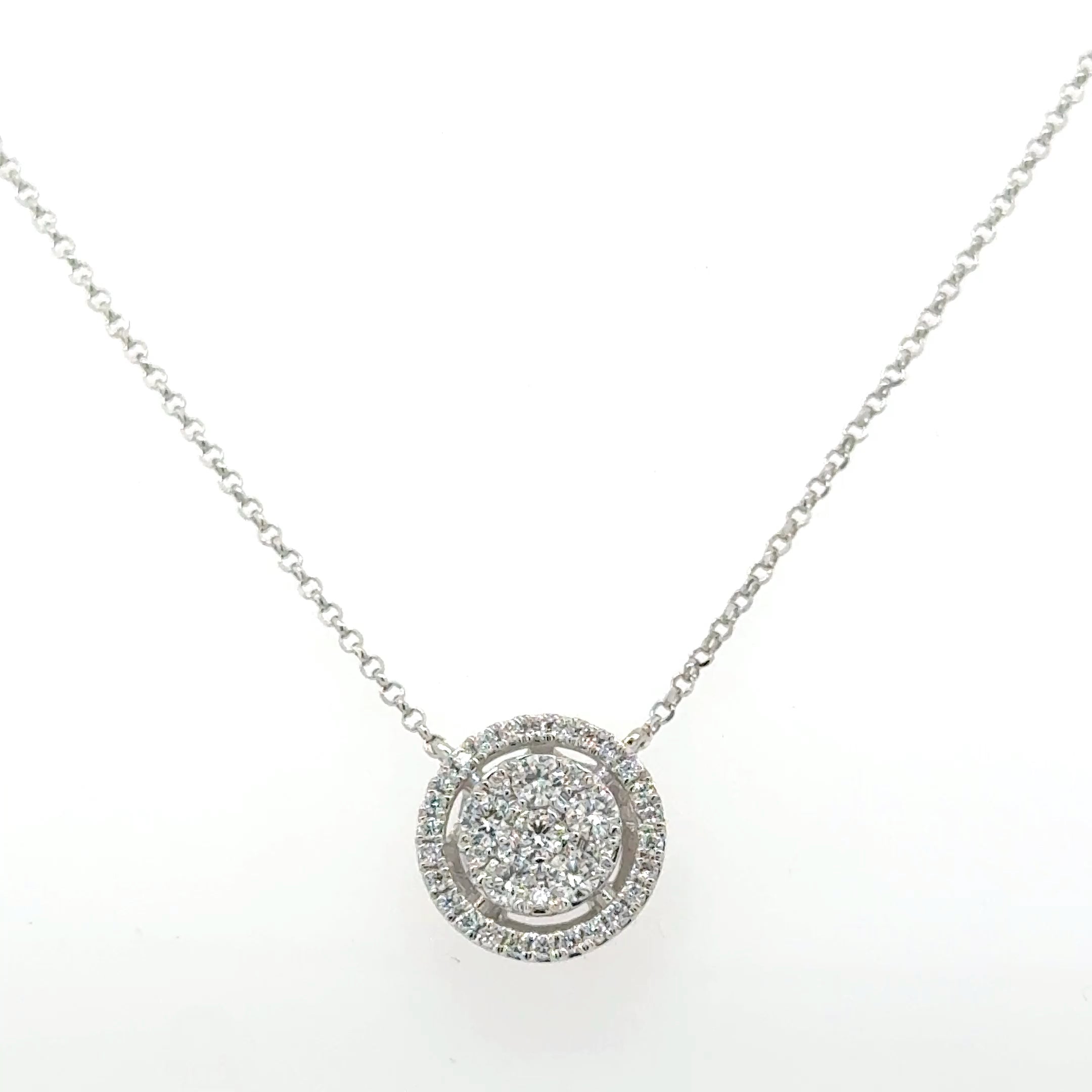 “Eternal Sparkle: Round Natural Diamond Necklace – 0.67ct D VVS”