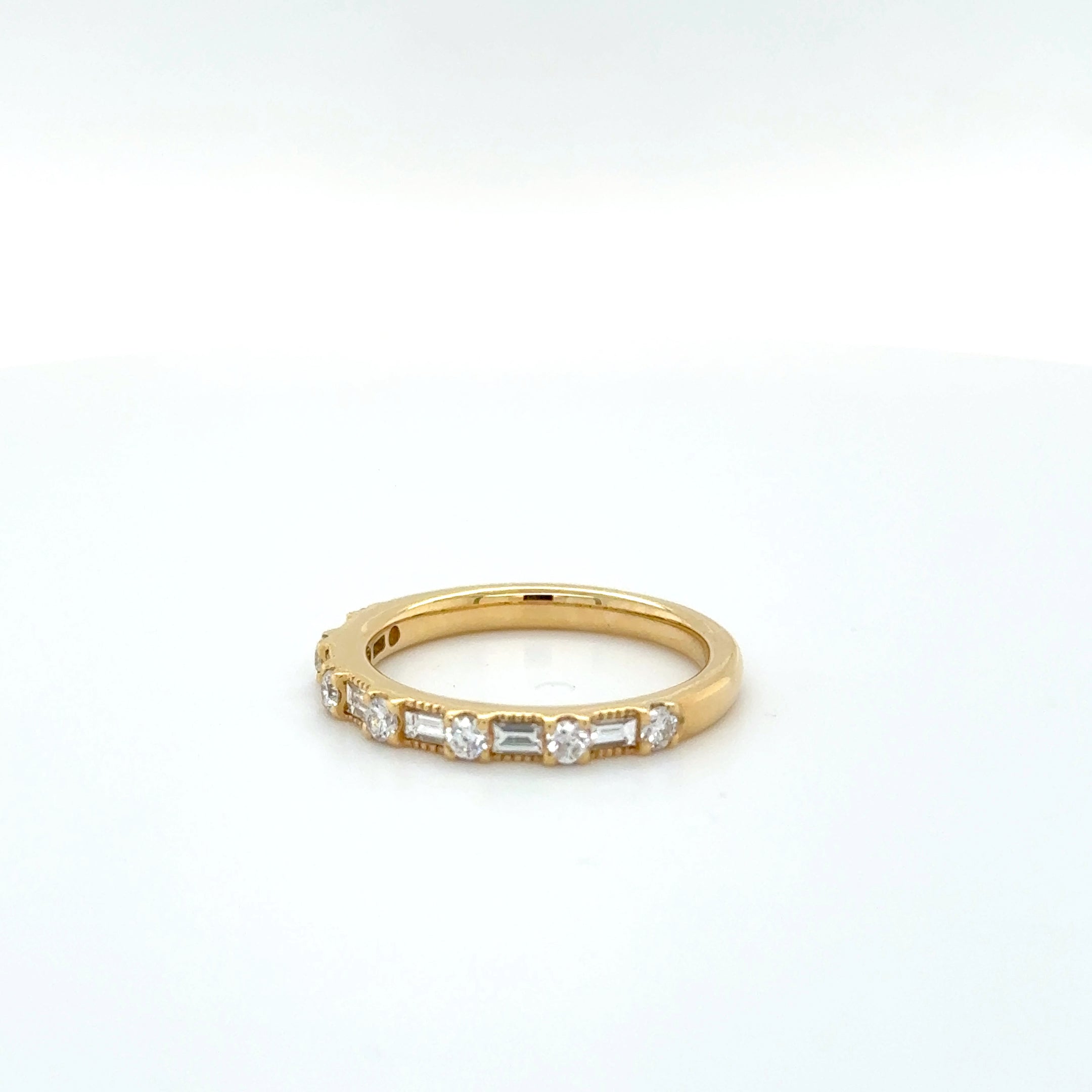 Mixed-Cut Half Eternity Band – 18K Yellow Gold (0.63 ct)