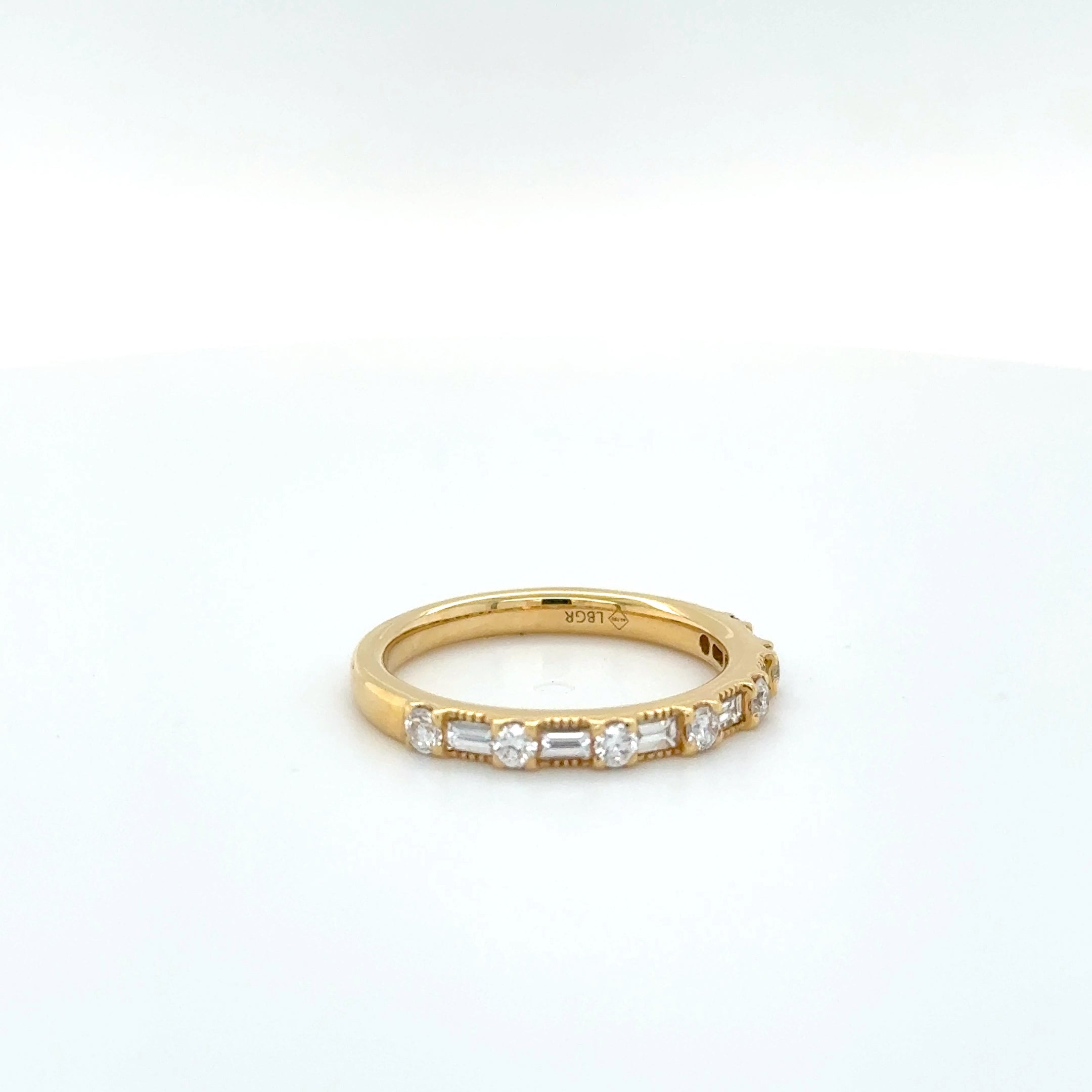 Mixed-Cut Half Eternity Band – 18K Yellow Gold (0.63 ct)