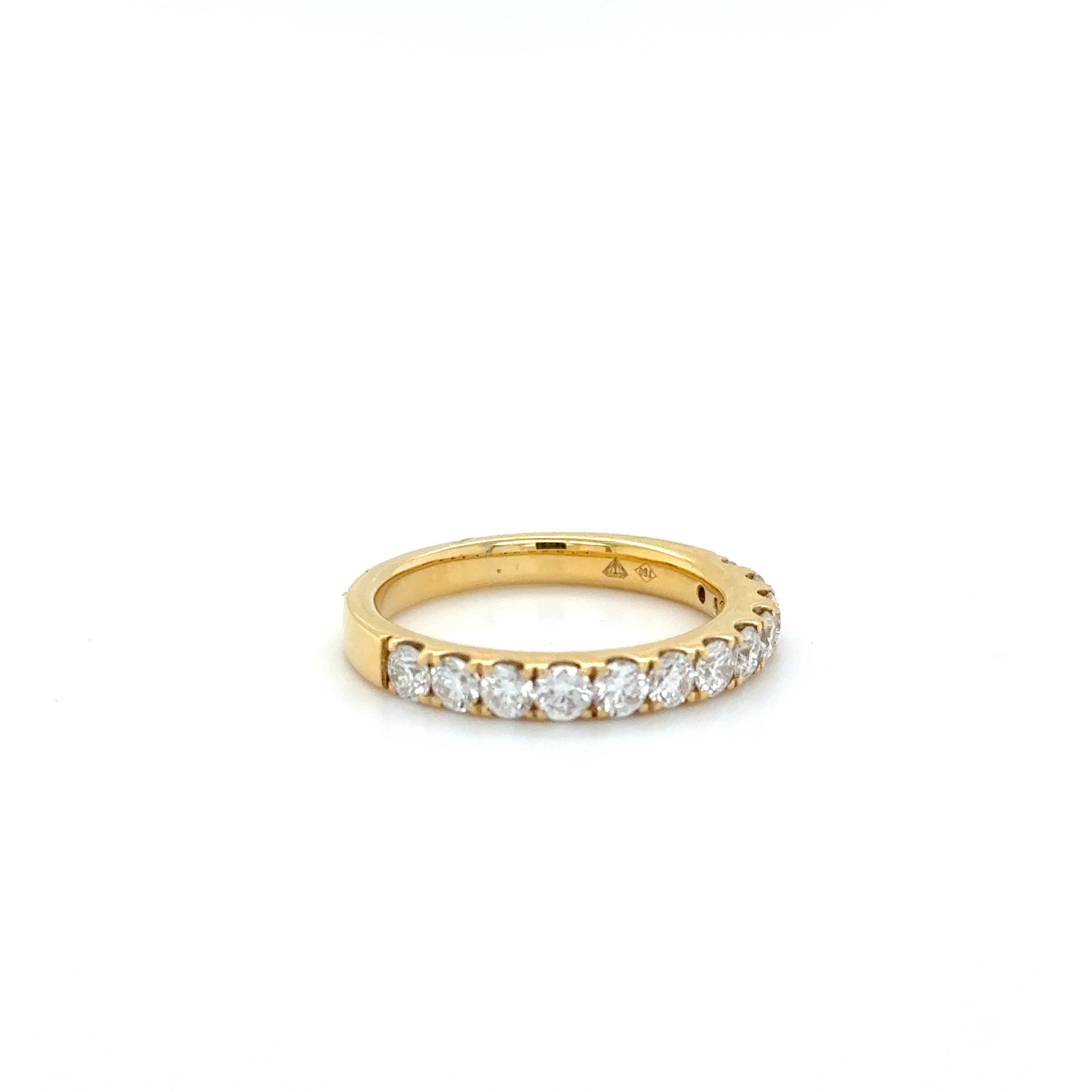 Timeless Natural Diamond Half Eternity Band – 18K Yellow Gold (1.03 ct)