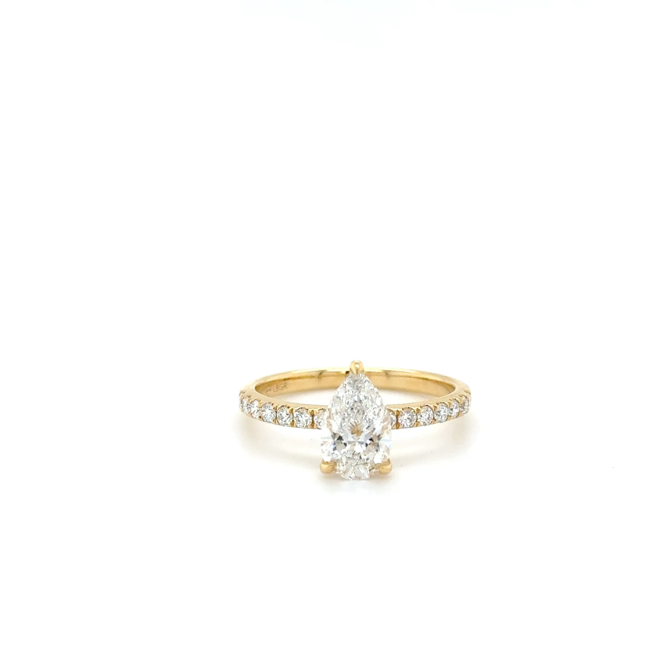 Auric Halo Diamond Engagement Ring – 18K Yellow Gold (1.38 ct Total)