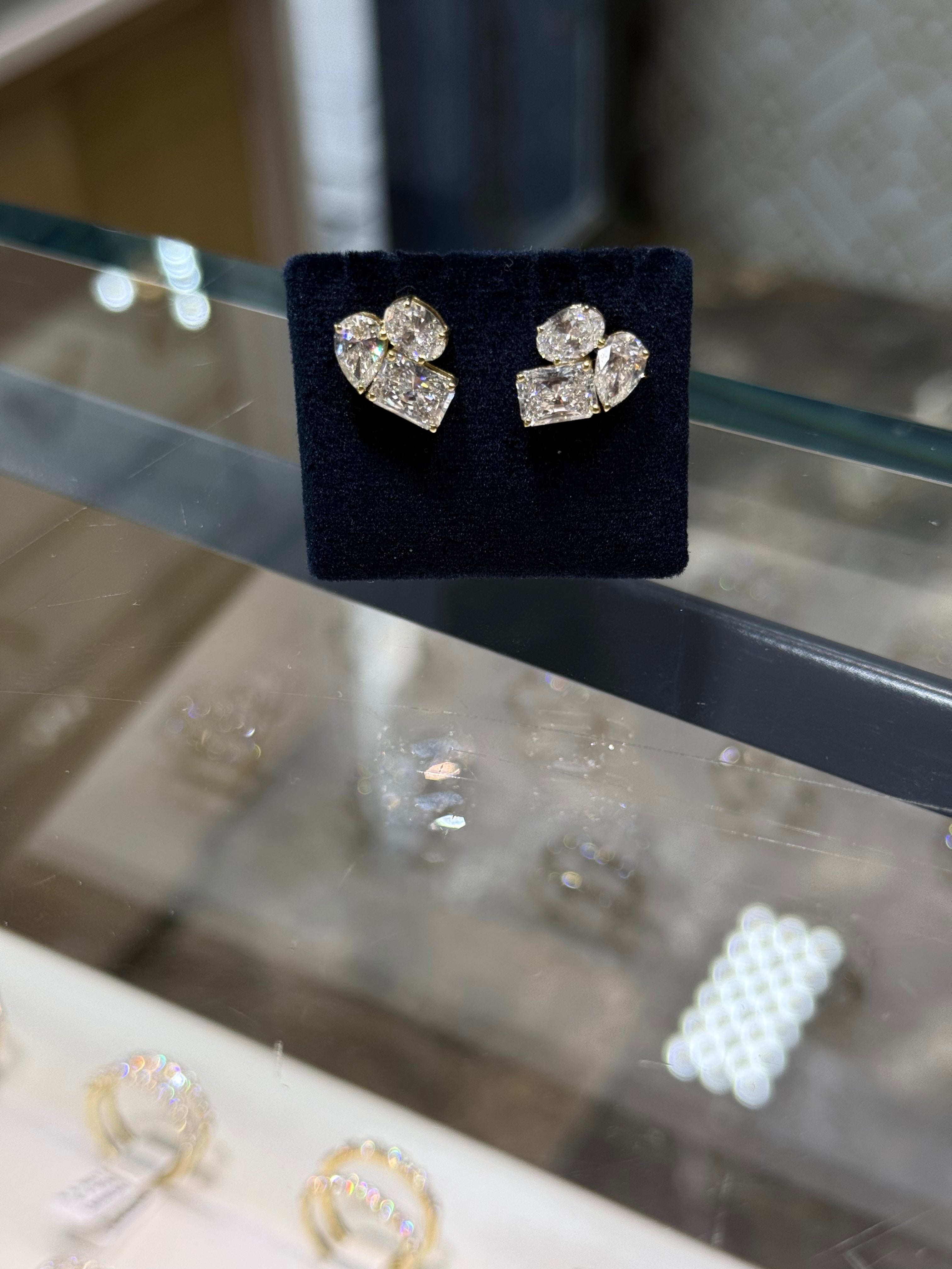Aurélia Éclat Multi-Shape Diamond Earrings