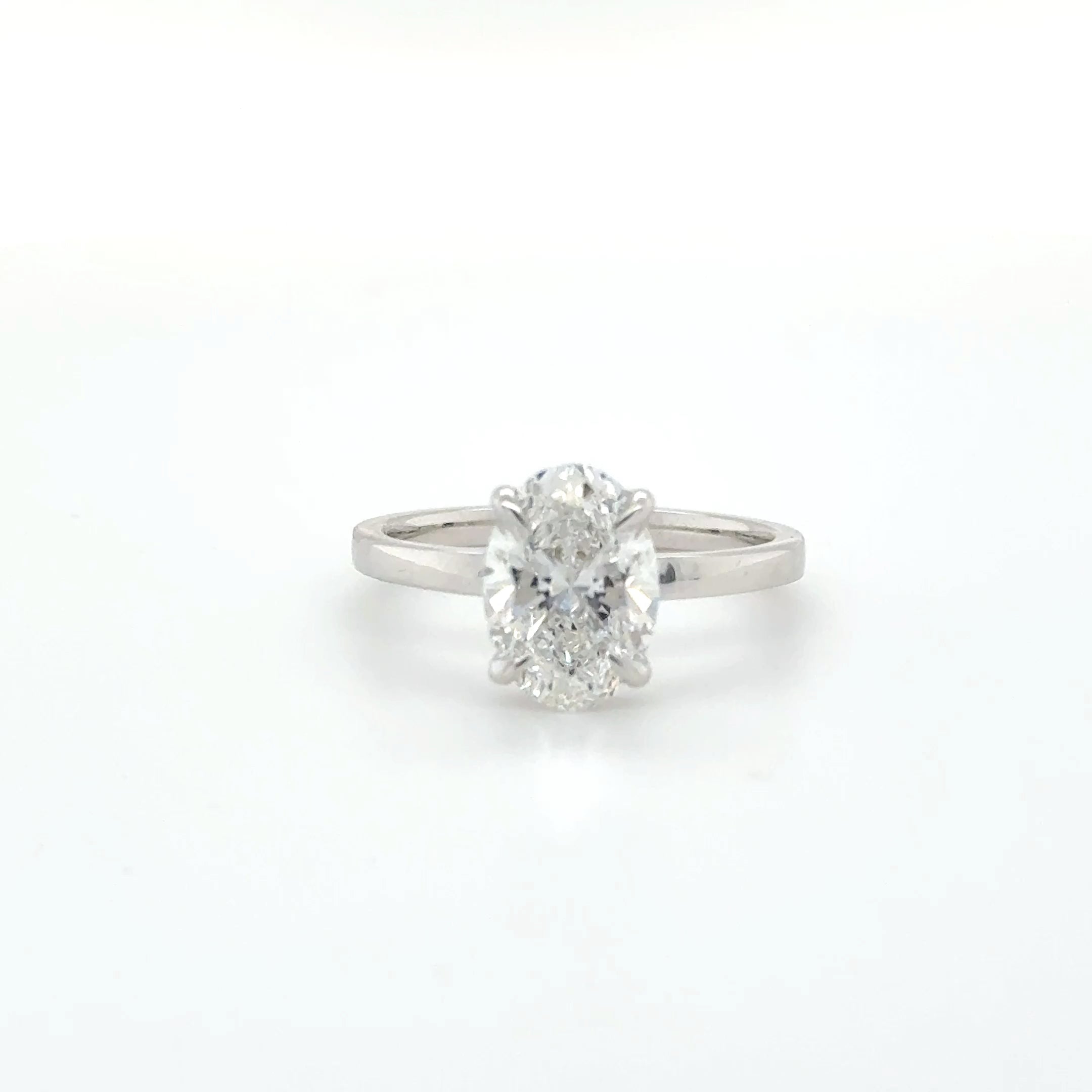 'Amara' – 2.02ct Hidden Halo Engagement Ring | 18K White Gold