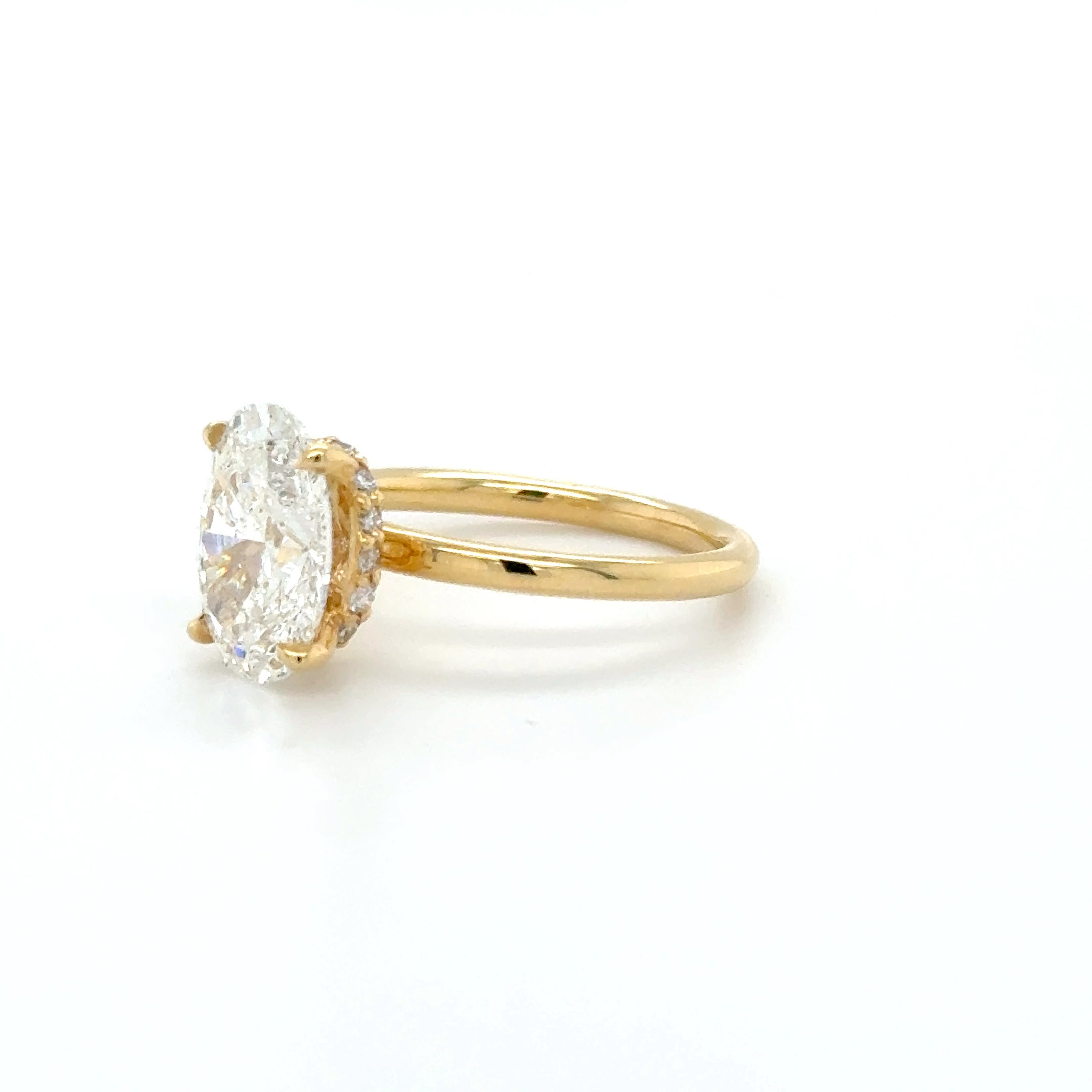 'Elowen' – 3.14ct Hidden Halo Engagement Ring | 18K Yellow Gold
