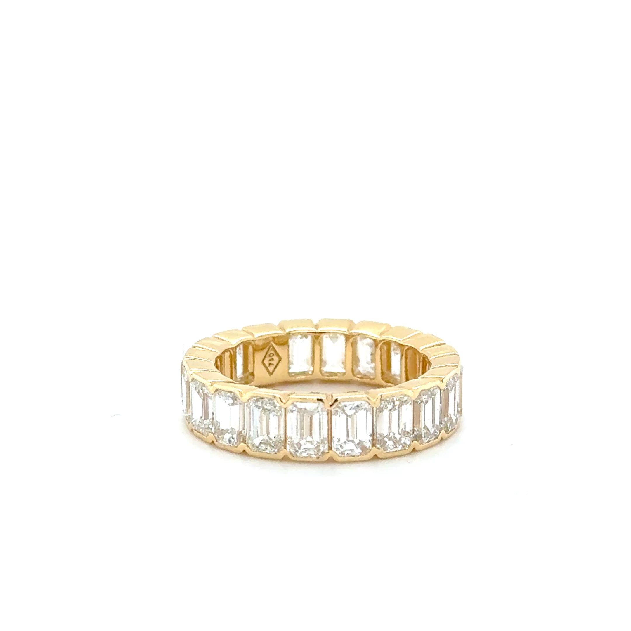 6.14ct Emerald-Cut Lab-Grown Diamond Eternity Ring in 18K Yellow Gold (IGI Certified)