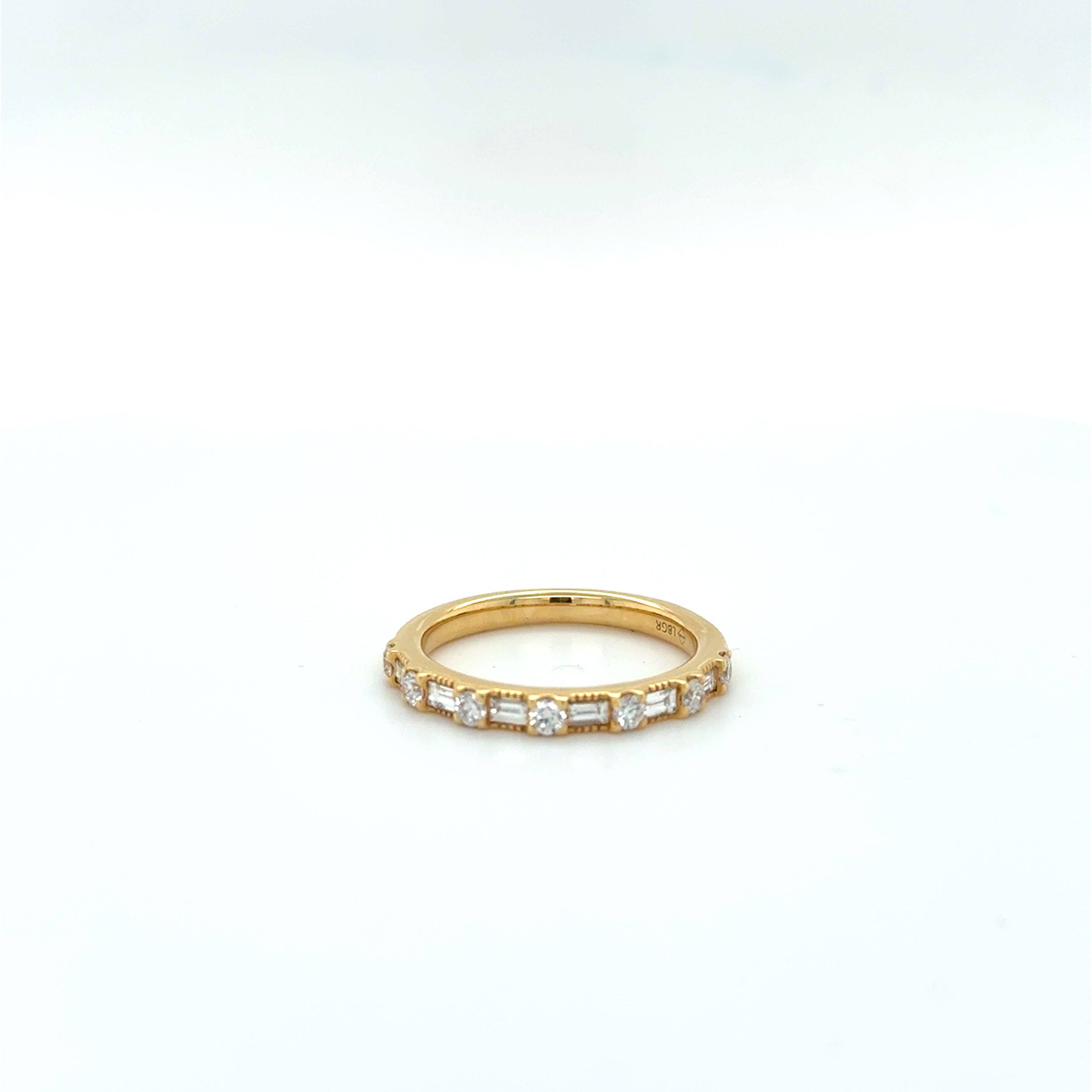 Mixed-Cut Half Eternity Band – 18K Yellow Gold (0.63 ct)