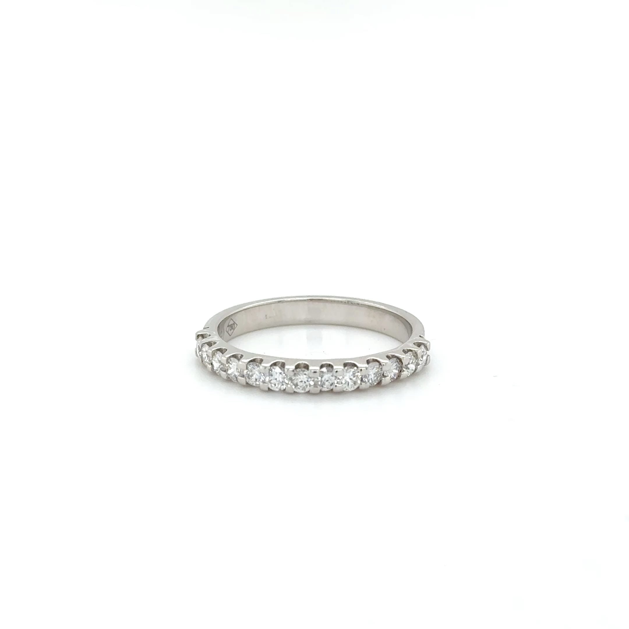 Classic Round Half Eternity Band – 18K White Gold (0.45 ct)
