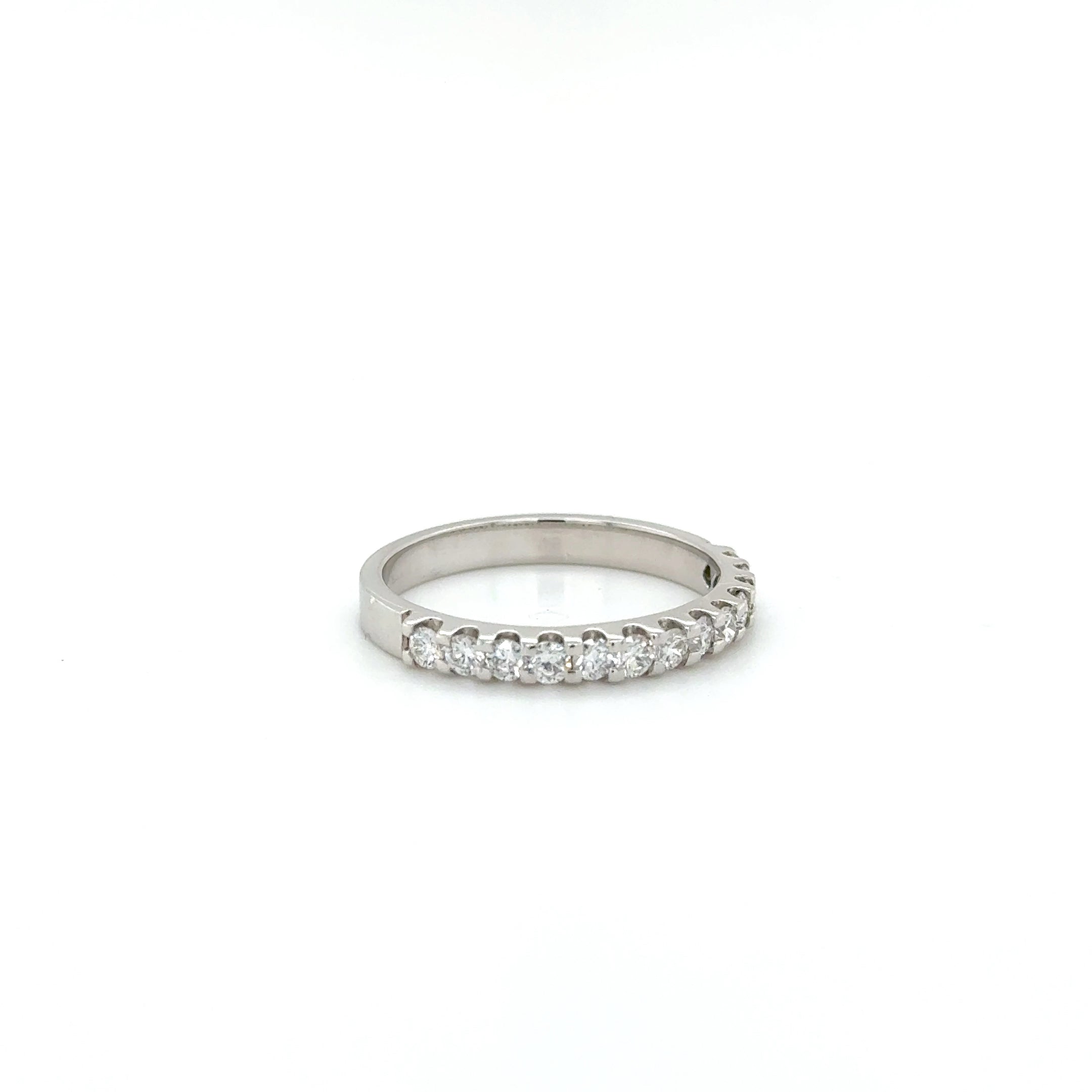 Classic Round Half Eternity Band – 18K White Gold (0.45 ct)