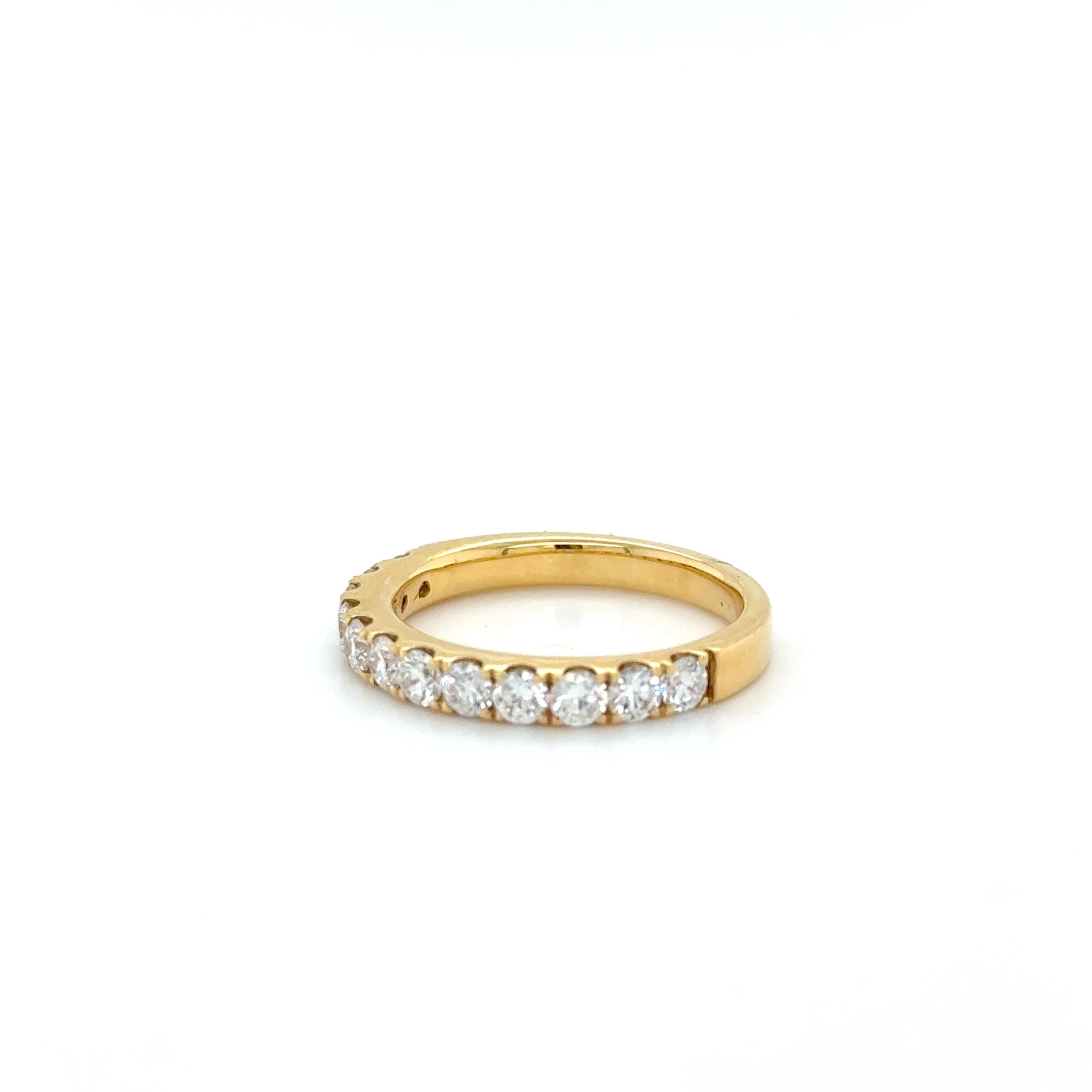 Timeless Natural Diamond Half Eternity Band – 18K Yellow Gold (1.03 ct)