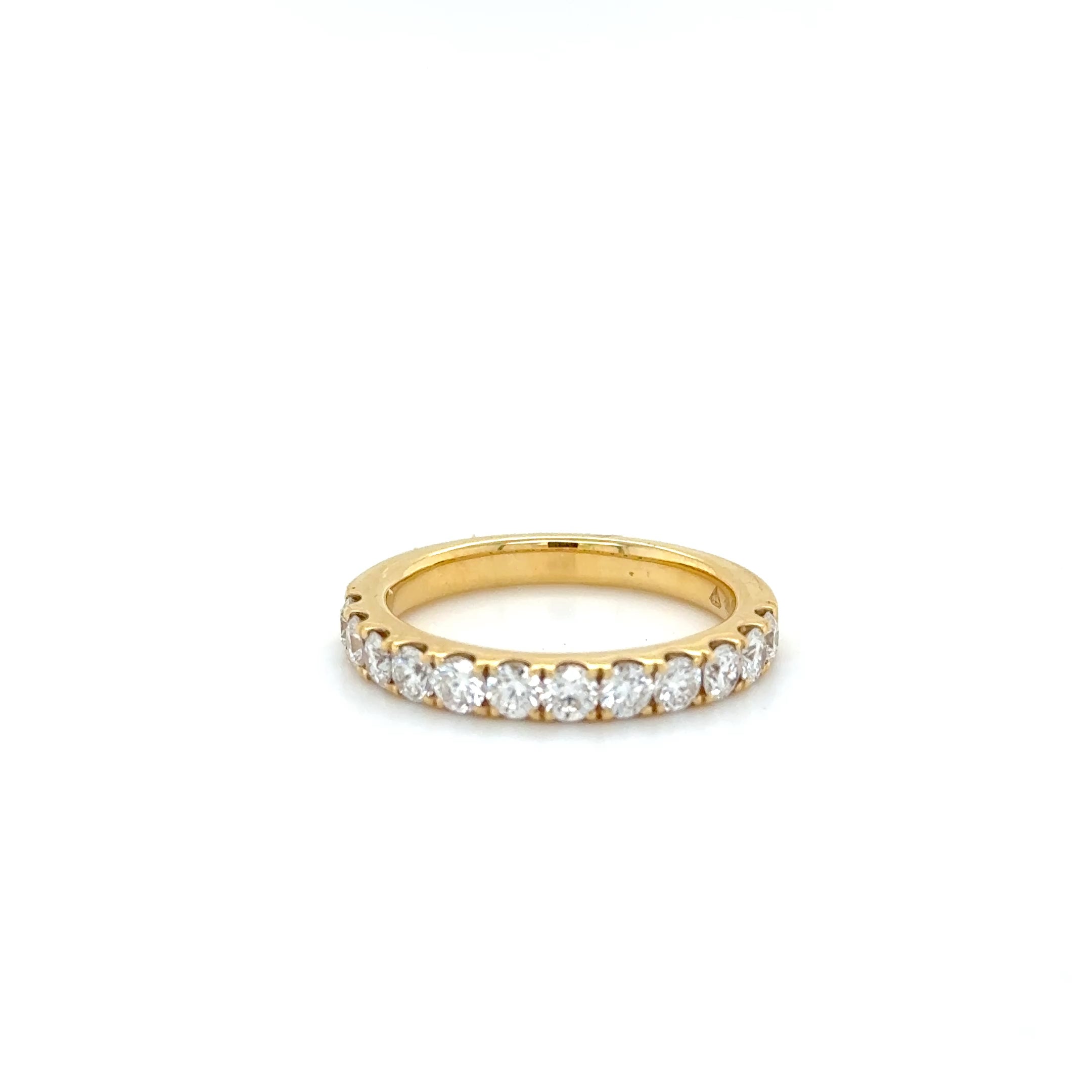 Timeless Natural Diamond Half Eternity Band – 18K Yellow Gold (1.03 ct)