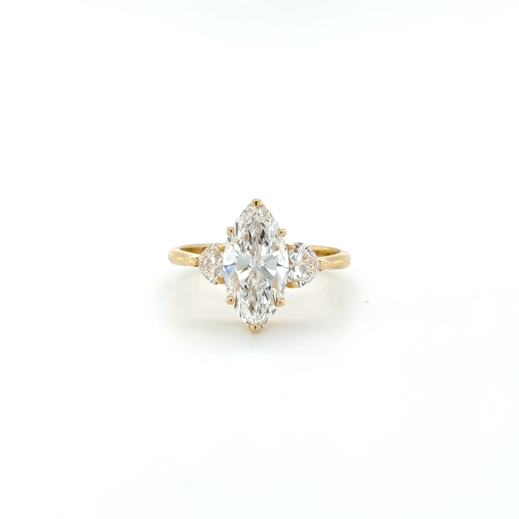 Radiant Embrace Diamond Ring – 18K Yellow Gold (2.54 ct Total)