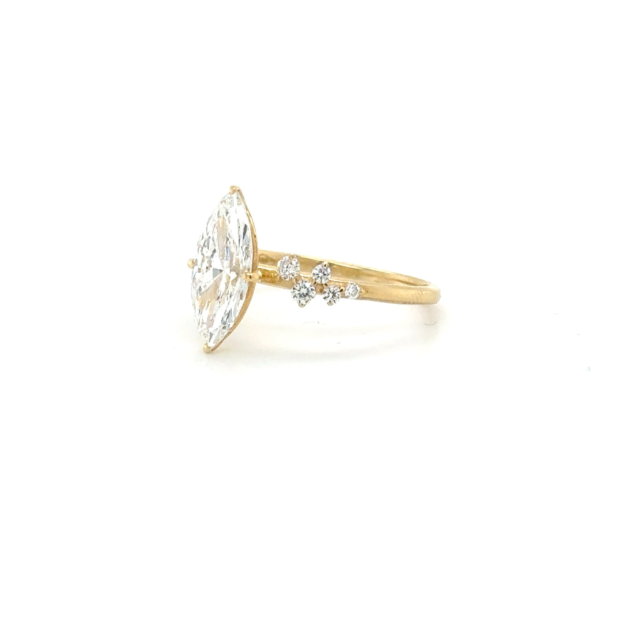 The Valentina Charm Ring - 1.79ct Marquise Cut with Charm Details