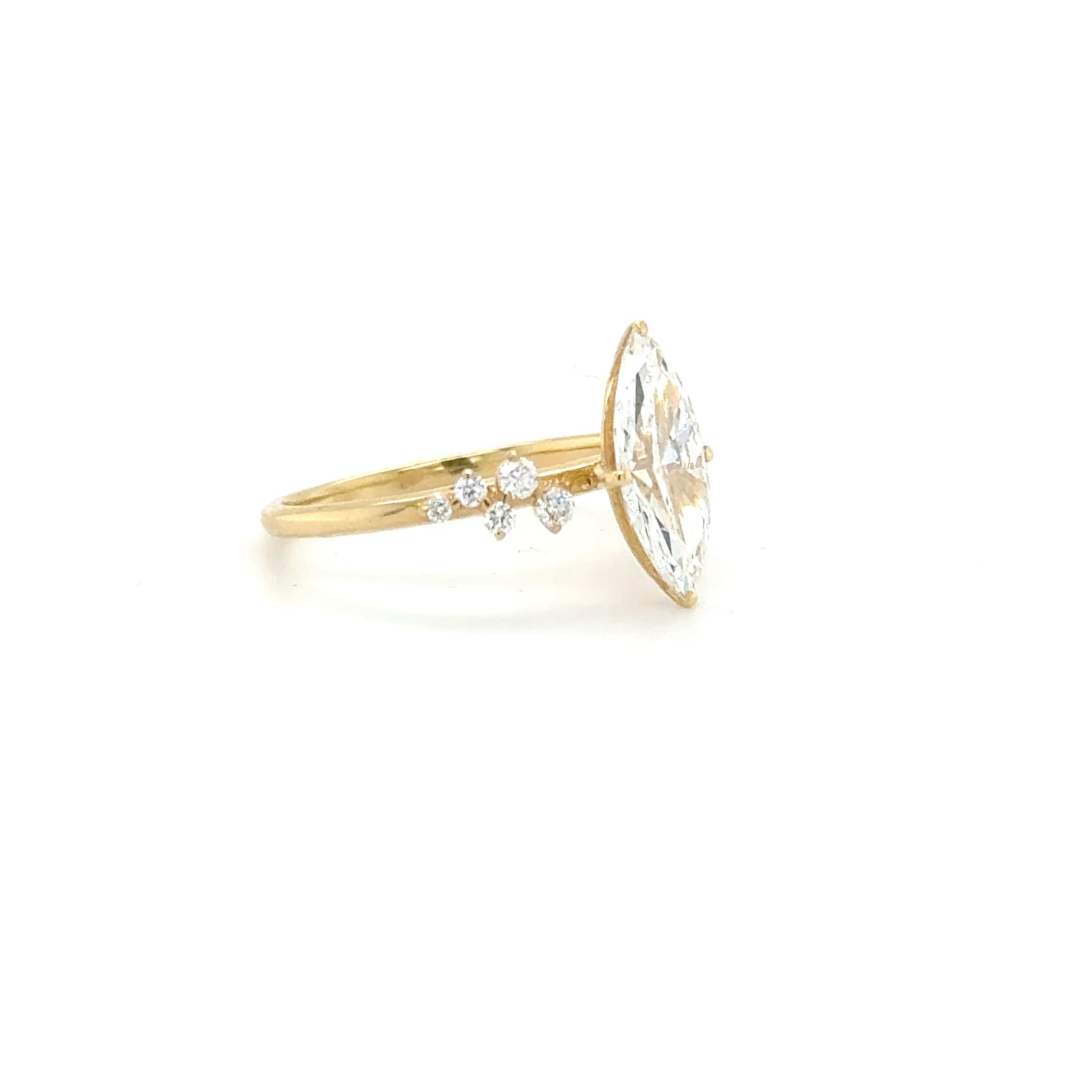 The Valentina Charm Ring - 1.79ct Marquise Cut with Charm Details