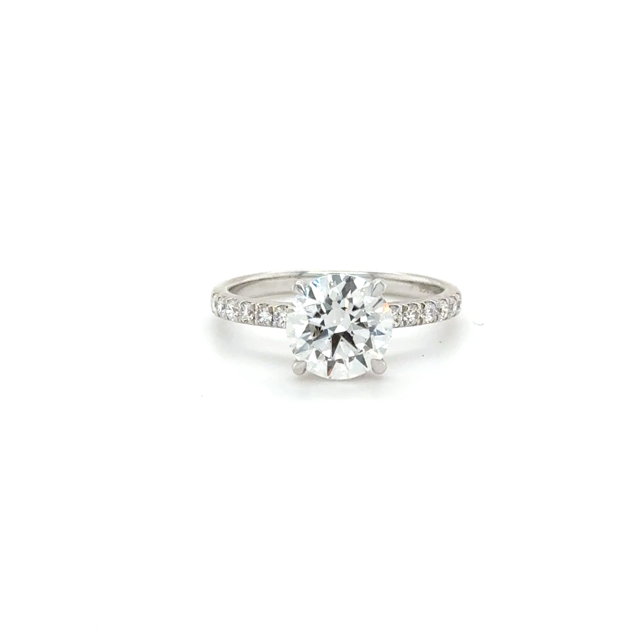 Arabelle Engagement Ring With Underhalo - 18k White Gold Band