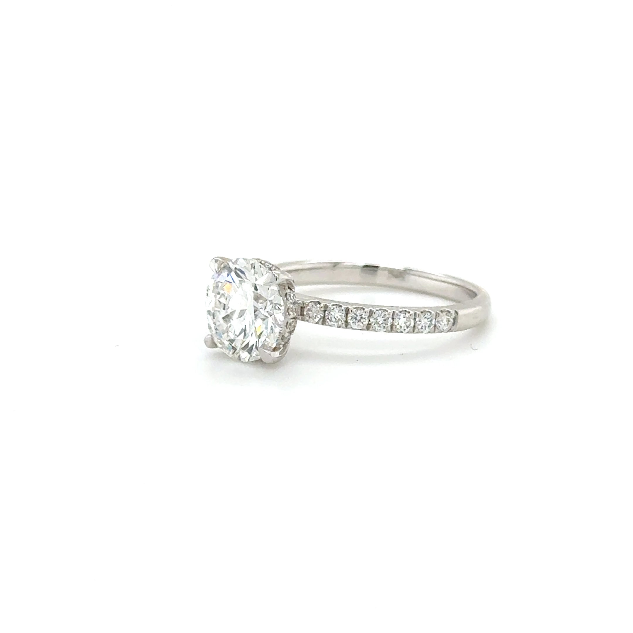 Arabelle Engagement Ring With Underhalo - 18k White Gold Band