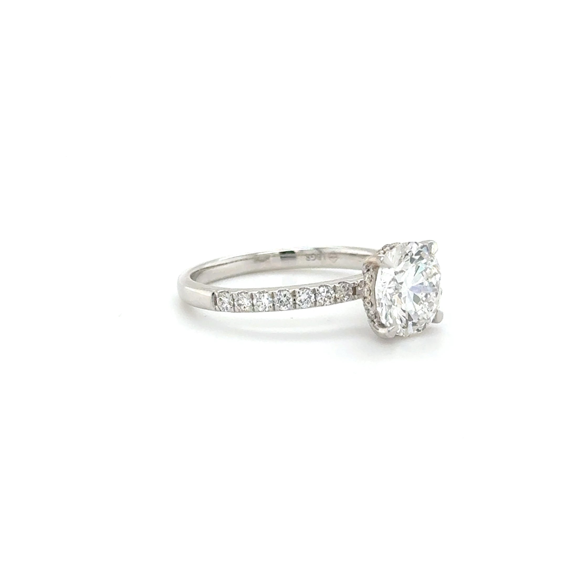 Arabelle Engagement Ring With Underhalo - 18k White Gold Band